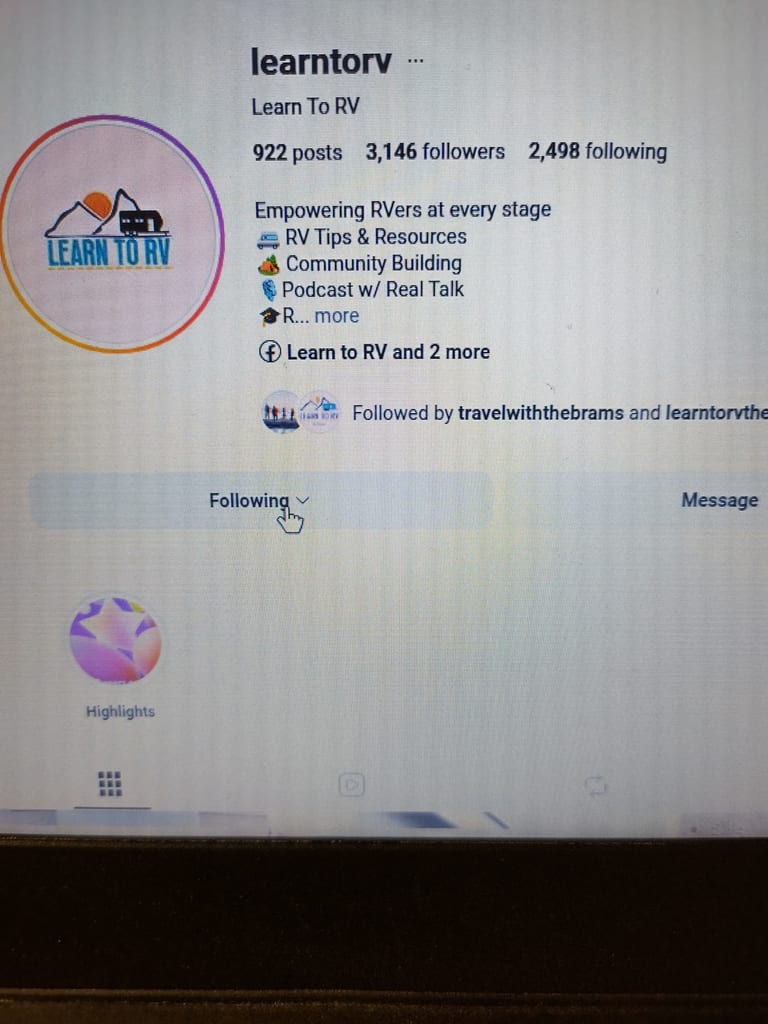 CopperDesert4511's submission for the "Follow Learn To RV on Instagram" challenge